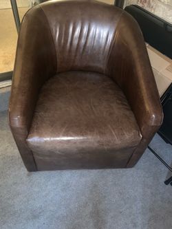 Brown Leather Club Style Chair