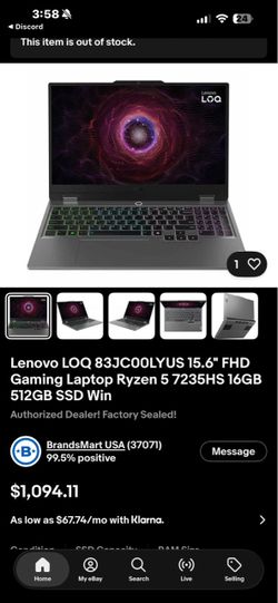 Lenovo LOQ 15.6" Gaming Laptop