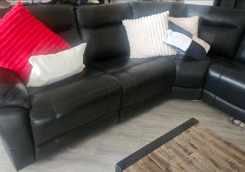 Black Leather Sectional Sofa