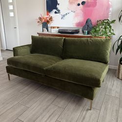 New Olive Green Velvet Couch