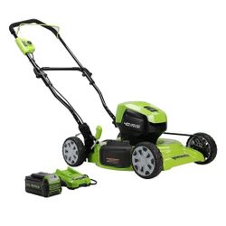 Greenworks 40v Rechargeable lawn mower with battery and charger

$175 FIRM