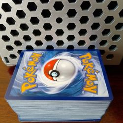 A Large Deck Of Blue Pokemon Cards 