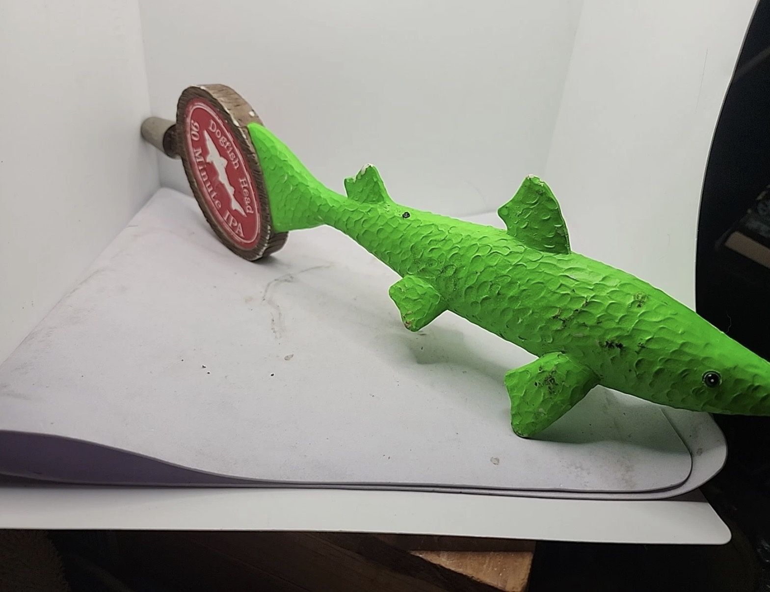 Dogfish Head Craft Brewed Ales, Neon Green Shark Beer Tap Handle