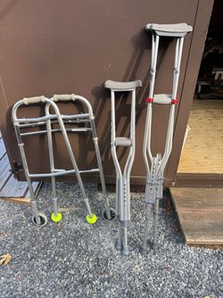 Aluminum Walker and Crutches Set
