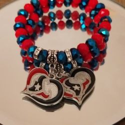 Houston Texans Inspired  Beaded Bracelet 