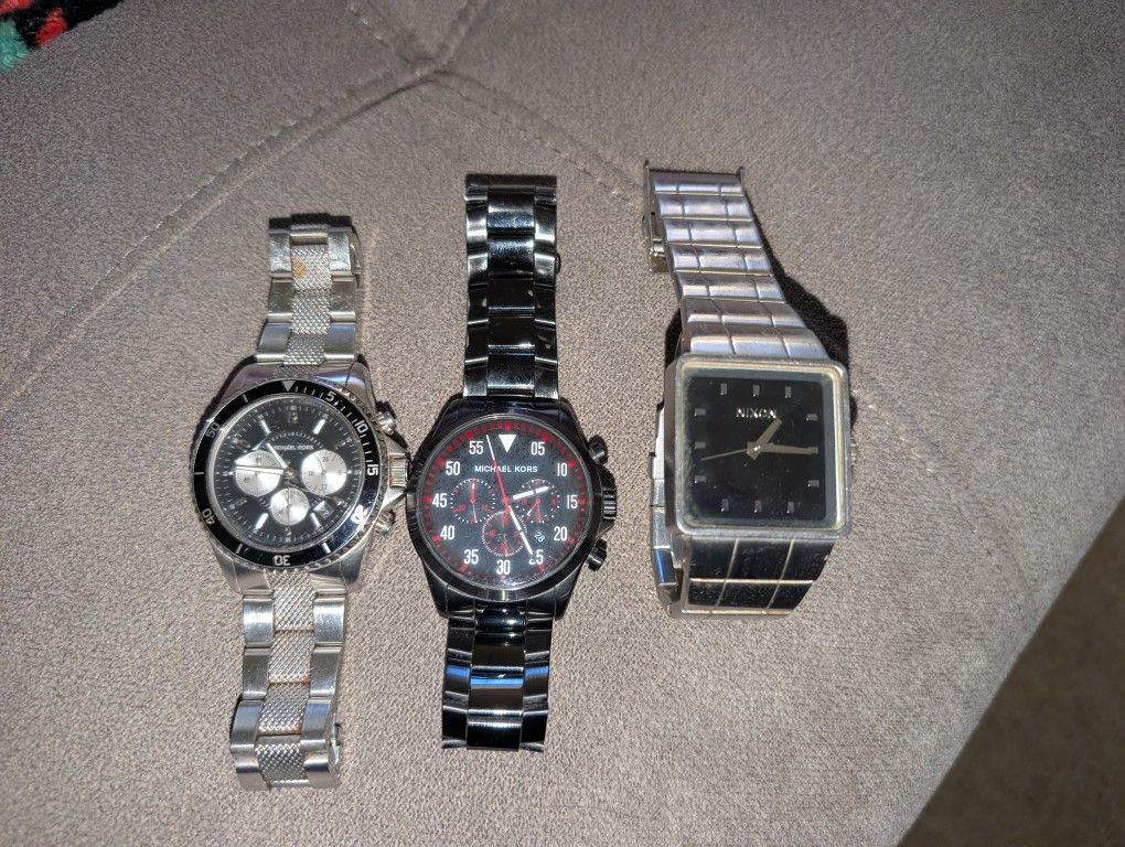 2-Men's Michael Kors Watches & 1 - Men's Nixon Watch ((( Just Need New Battery)))