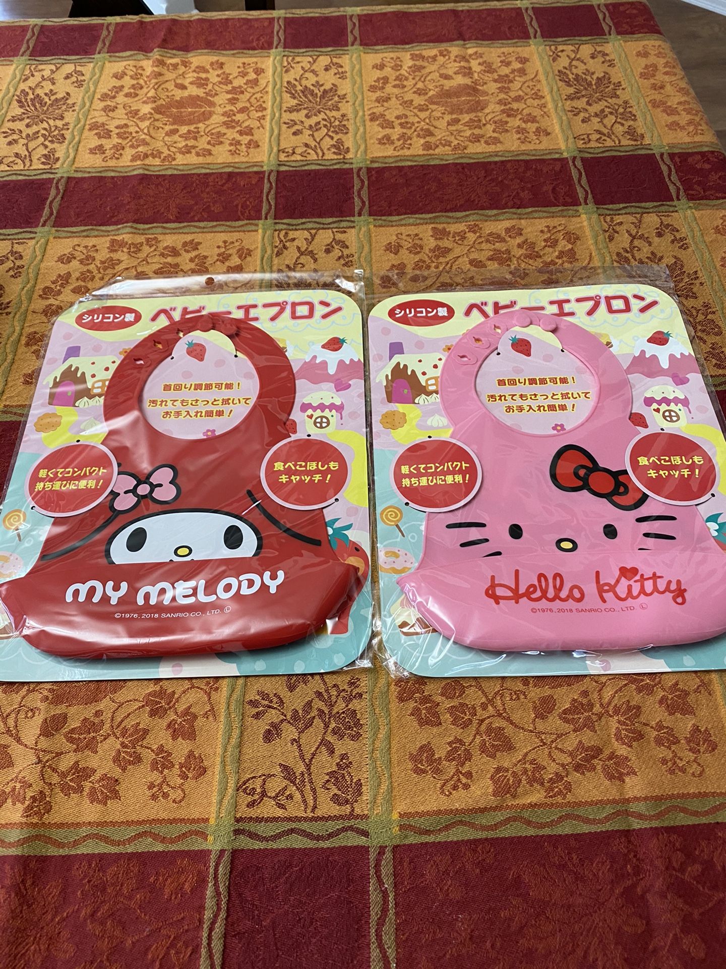 Sanrio Hello Kitty and My Melody silicone baby bibs both for $10