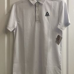 Brand New Men’s Reebok Polo Shirts In White/Royal Blue & Neon Green Sizes S & M $9.00 Each