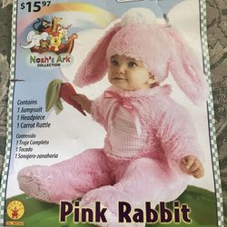 Costume-Pink Rabbit With Rattle Carrot 