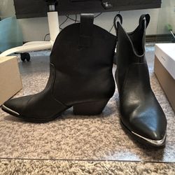 Black Ankle Cowboy Boots