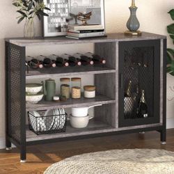 New 40 in. Gray Wine Rack Cabinet Shelving 
