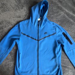 Nike Tech Fleece Full-Zip Jacket- Blue - Mens Size Large