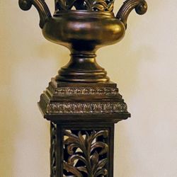 Beautiful Bronze Urn and Pedestal