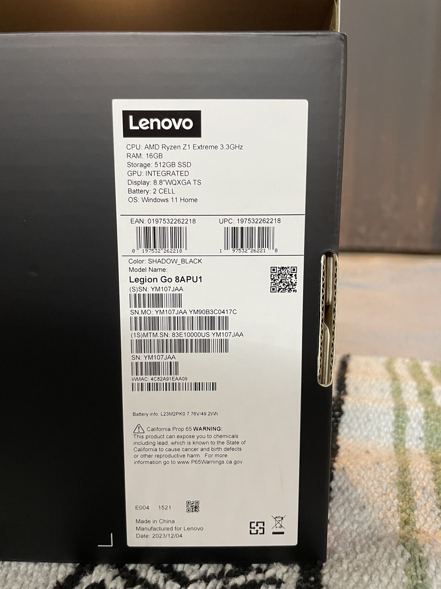 Lenovo Legion Go ., Space gray