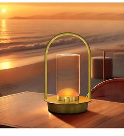 Brand: AOTEAM Portable Metal Table Lamp for Outdoor Indoor 3 Colors Cordless Table Lamp Rechargeable Dimmable Battery Powered Small Desk Lamp Crystal 