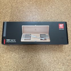 8-pc, Stainless Steel Serrated Steak Knife Set With Wood Presentation Case