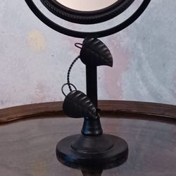 Cast Iron Swivel Pedestal Mirror 