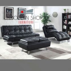 New Sofa Set, Futon Chaise Ottoman 