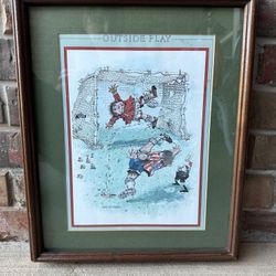 Vintage Gary Patterson “Outside Play” Framed & Matted Soccer Print 