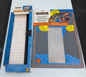 Fiskars Quilting Cutting Lot 24” Rotary Ruler 3-Piece Set Mat Cutter Vintage
