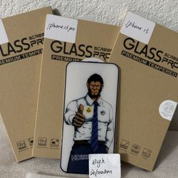 iPhone 13, 14, 15, 16, 17, High Definition Tempered Glass W/installation kits
