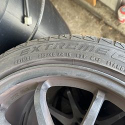 3x Rota DPT 18x9.5 +44 Offset With Tires