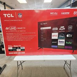 TCL 85 INCH UHD ROKU TV'S IN STOCK 85S410R W/WARRANTY BLUETOOTH AIR PLAY - PAYMENT PLANS