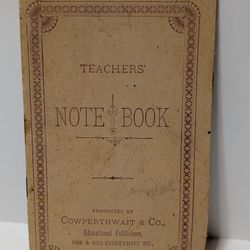 1885 Cowperthwait & Co. Teachers’ Notebook Vintage Ephemera from Philadelphia