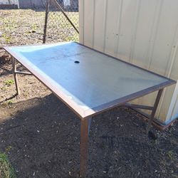 Metal & Glass Patio Table 