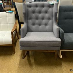 Baxton Studio Grey Rocking Chair