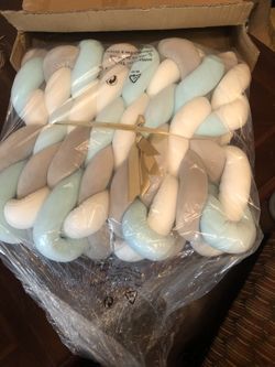 Loaol baby crib bumper knotted braided plush nursery cradle decor newborn gift pillow cushion cheap junior bed sleep bumper