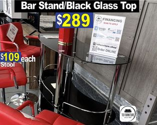 Bar stand black glass
