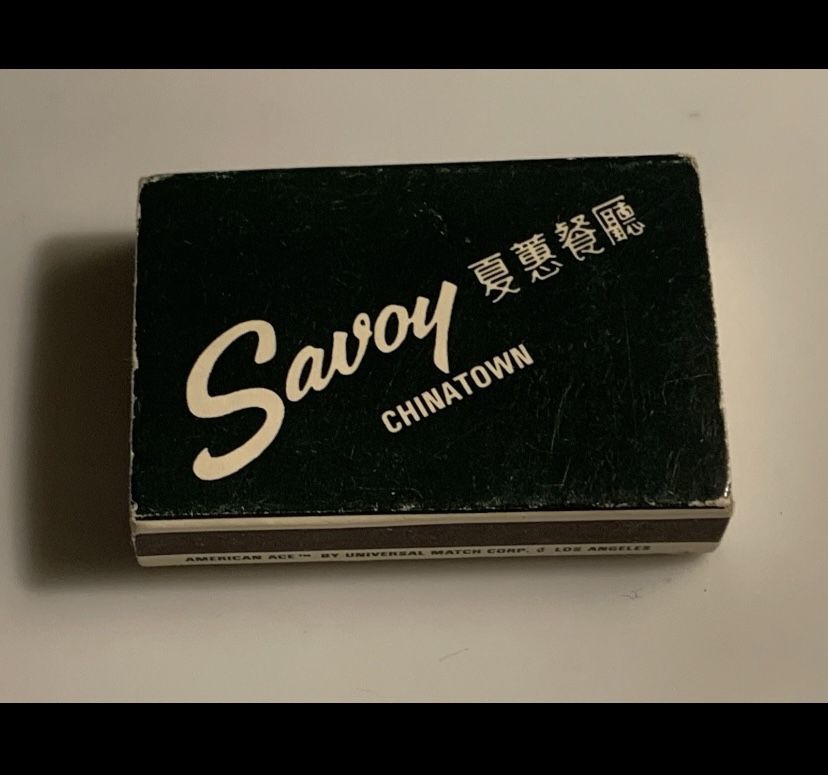 Chinatown Los Angeles (CA) ~ The Savoy ~ Where Steak Meets Rice ~ Vintage HTF Matchbox ~