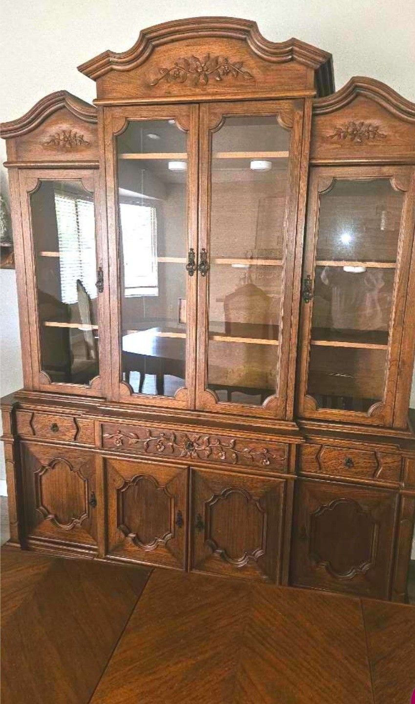 Vintage Teakwood China Cabinet
