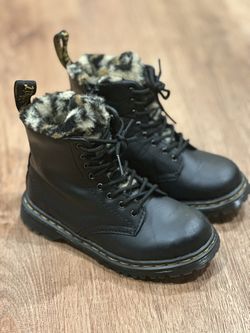 Dr Martens Kids Black Boots With Faux Fit