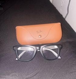 Meta Ray Ban Glasses (Black) with brown case