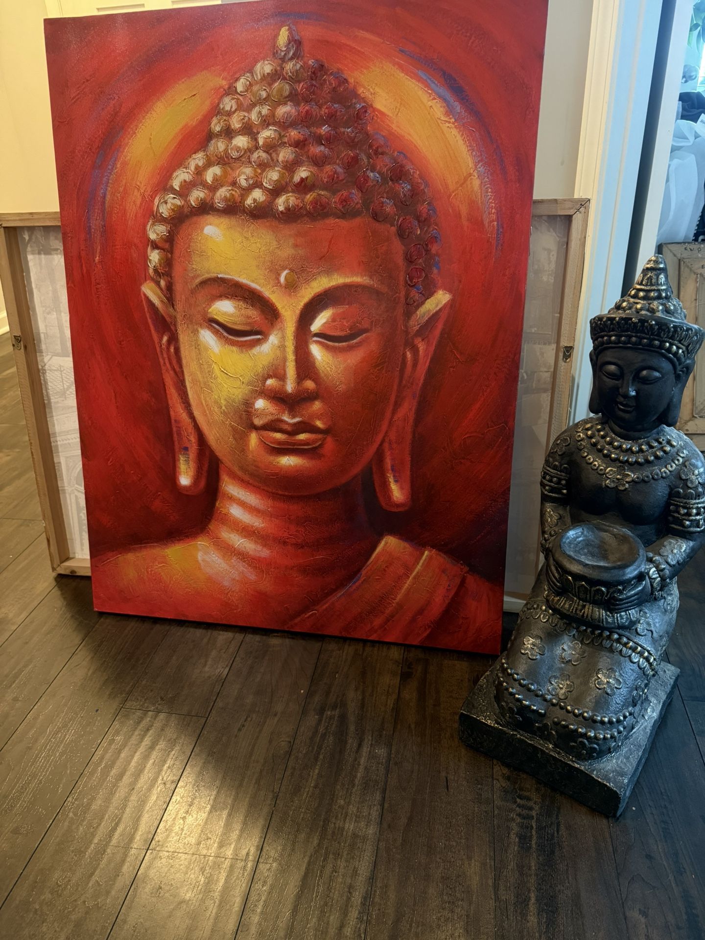 Buddha large painting & Statue
