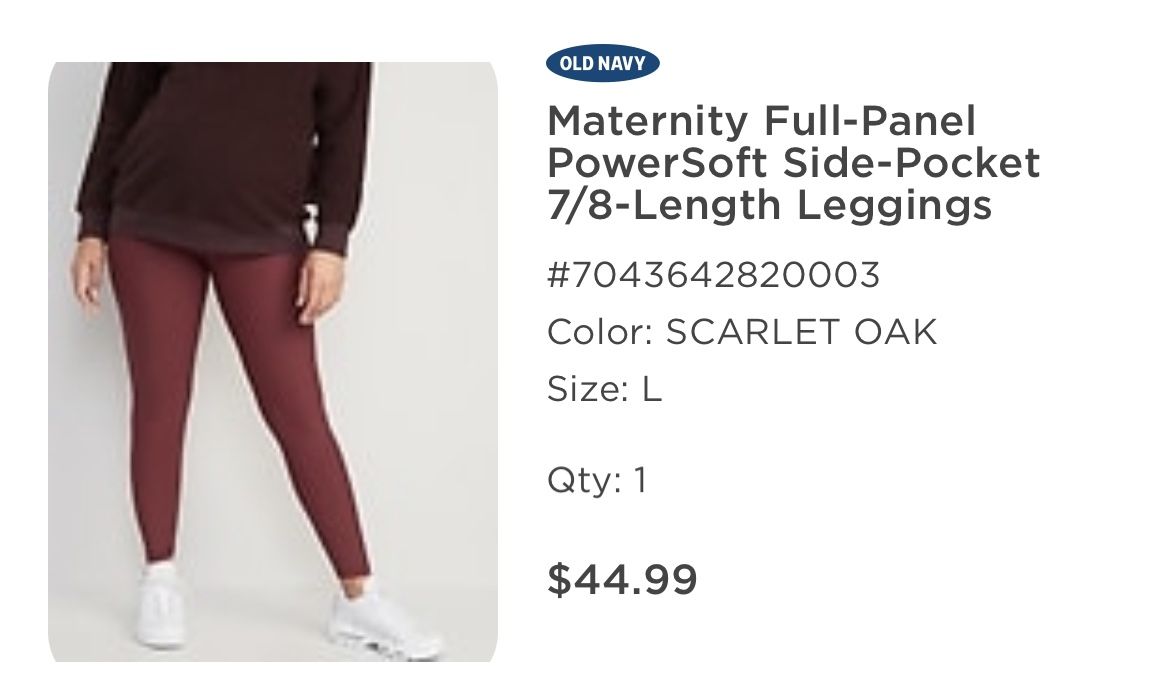 Maternity Full Panel PowerSoft Side-Pocket 7/8-Length Leggings