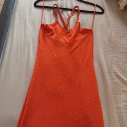 Mango Orange Sexy Dress