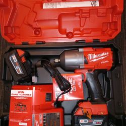 Milwaukee M18 Fuel 1/2" Impact Wrench Charger And Two 5.0 Battery ..case
