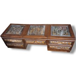 Vintage 1960s -70s Asian Low coffee Table With Drawers  