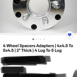 4 New Wheel Spacers 4 Lug To 5 Lug