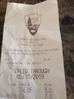 Yosemite weekly pass