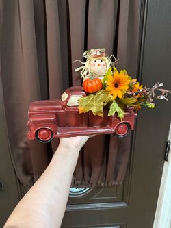 Fall Harvest Red Truck Decoration
