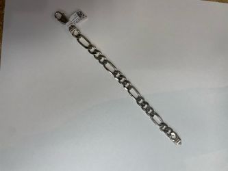 925 Silver 8” Figaro Bracelet