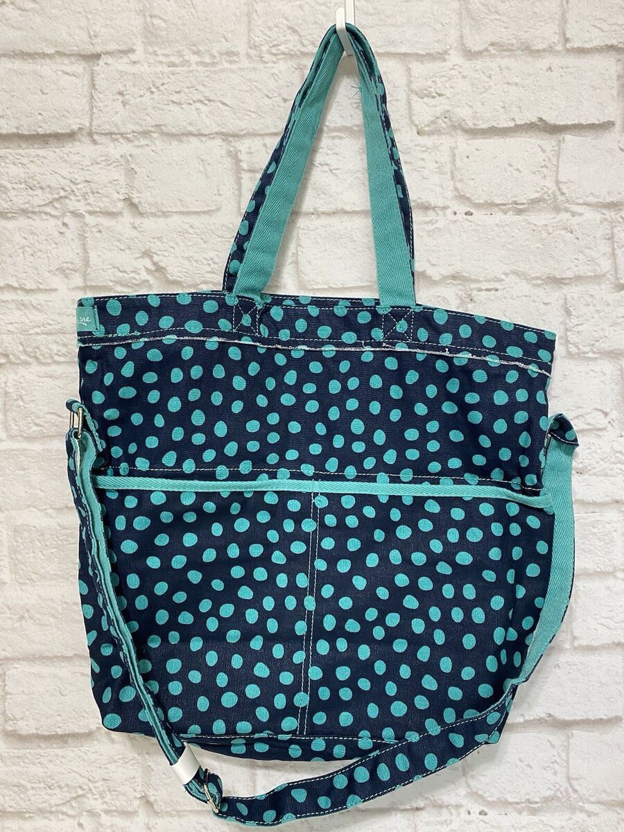 Thirty-One Navy Lots Of Dots Fold Over Retro Metro Bag