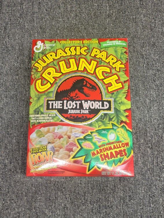 1997 Jurassic Park Crunch The Lost World Collector's Edition Cereal