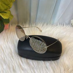 Giorgio Armani Metal Round Oval Frame Sunglasses Gold