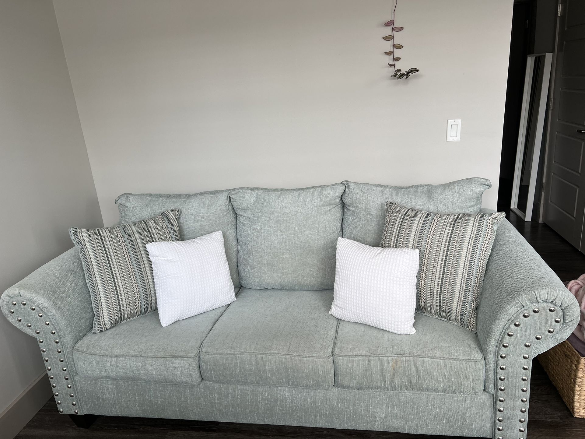 Couch With Couch Cover And Pillows