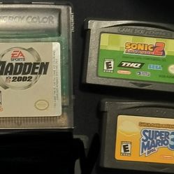 Retro Game Lot: Mario Advance 4 + Sonic Advance 2 + Madden GBC